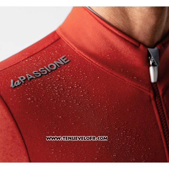 2019 Maillot Ciclismo La Passione Orange Gris Manches Longues et Cuissard
